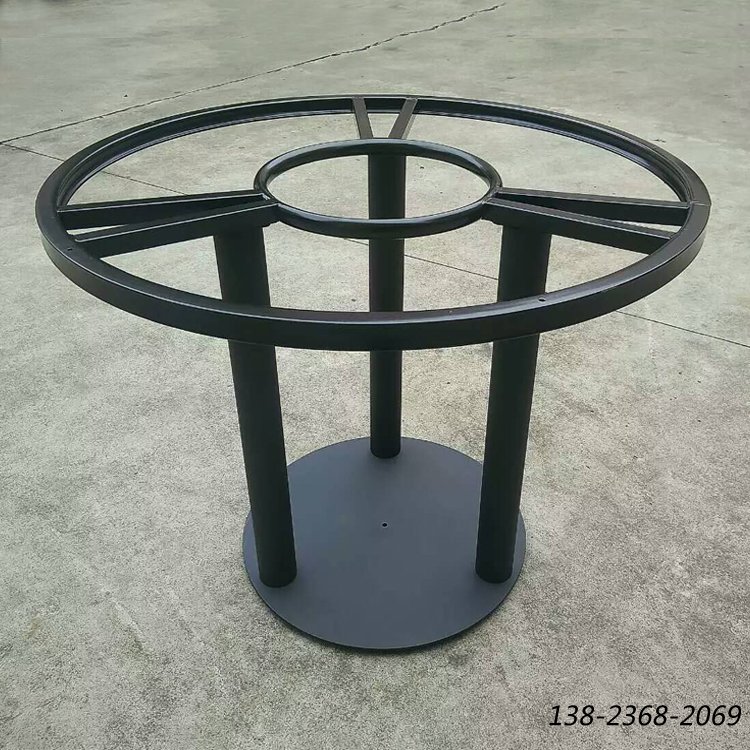 圓桌鑄鐵桌腳，烤漆圓盤腳，大圓桌桌腳