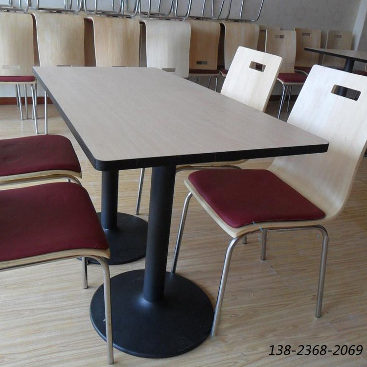 防火板四人桌，長(zhǎng)方形餐桌，快餐廳桌椅
