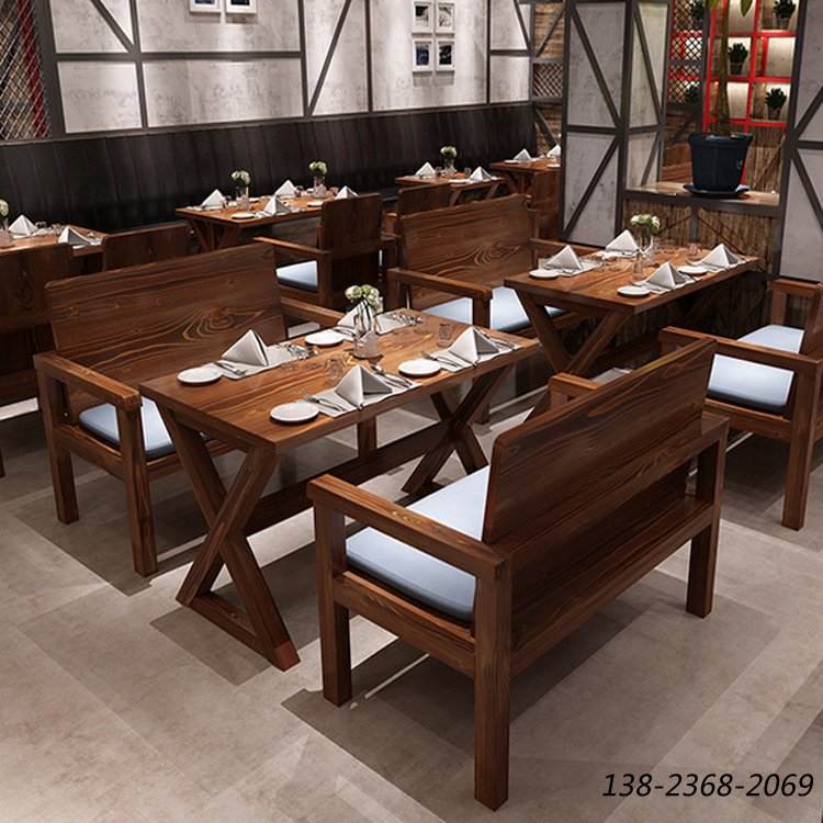 松木實(shí)木家具，漫咖啡款式桌椅，四人餐桌椅